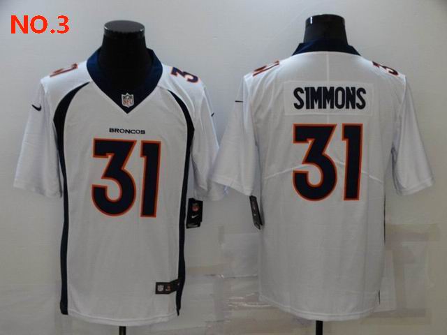 Men's Denver Broncos 31 Justin Simmons Jersey NO.3 ;